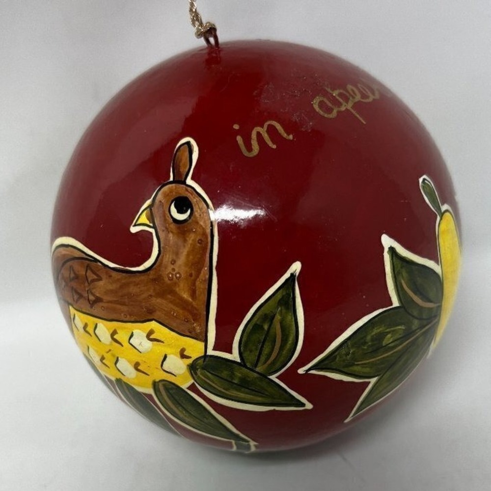 Hand Painted Christmas Ornament A Partridge in a Pear Tree